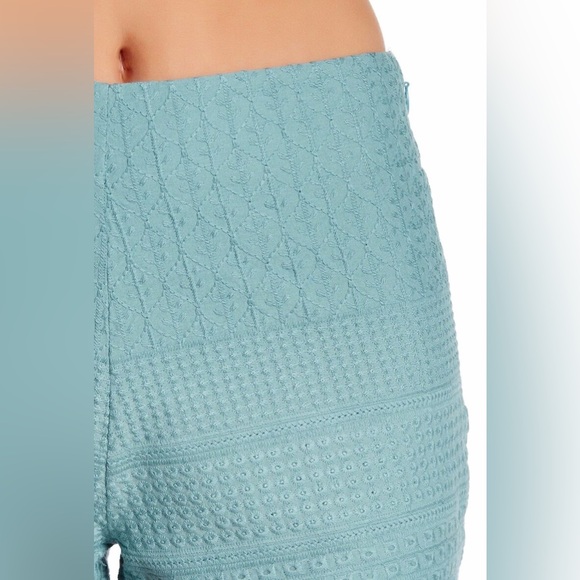 Free People Dark Turqoise Textured Embroidered Cheeky Shorts, size 0. NWT - Picture 4 of 6